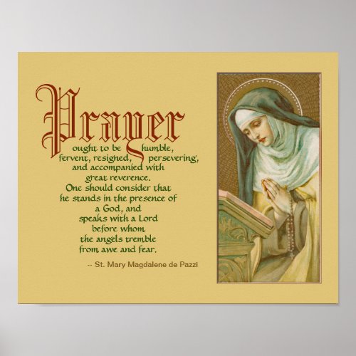 St Mary Magdalene de Pazzi JM 45 Poster