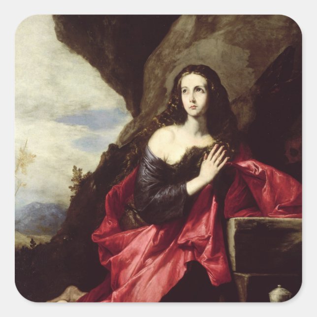 St. Mary Magdalene or St. Thais in the Desert Square Sticker (Front)