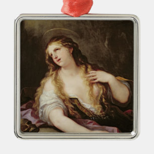 St. Mary Magdalene Renouncing the Vanities Metal Ornament