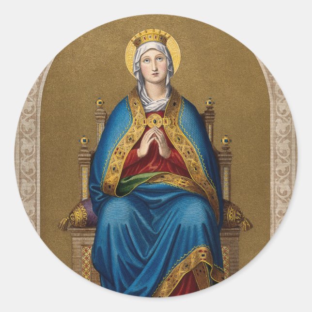 St. Mary Virgin Mother Religious  Catholic Classic Round Sticker (Front)