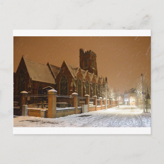 St Mary's Church Acton. Postcard (Front)