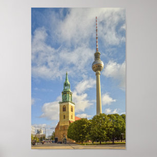 St. Mary's Church, Berlin, Germany, Fernsehturm Poster