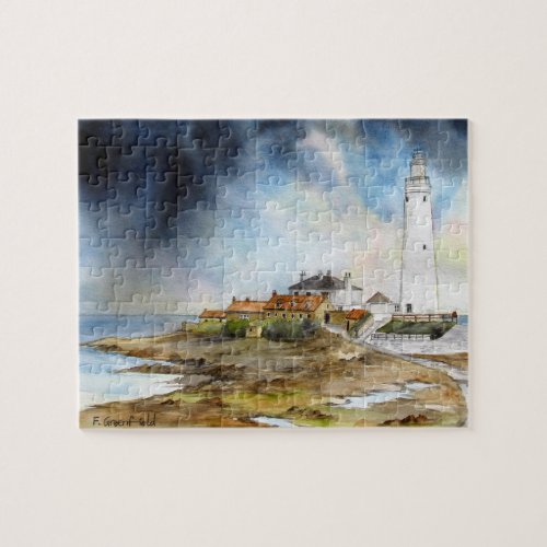 St Marys Lighthouse Whitley Bay North East England Jigsaw Puzzle