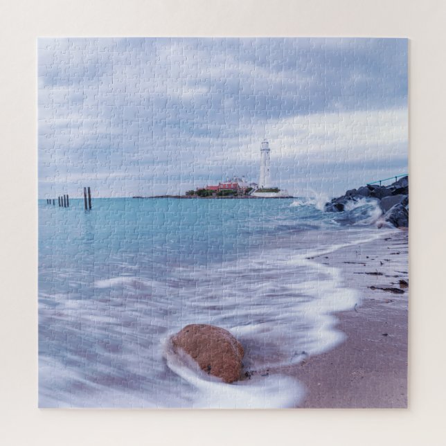 St Mary's Lighthouse Whitley Bay United Kingdom Jigsaw Puzzle (Vertical)