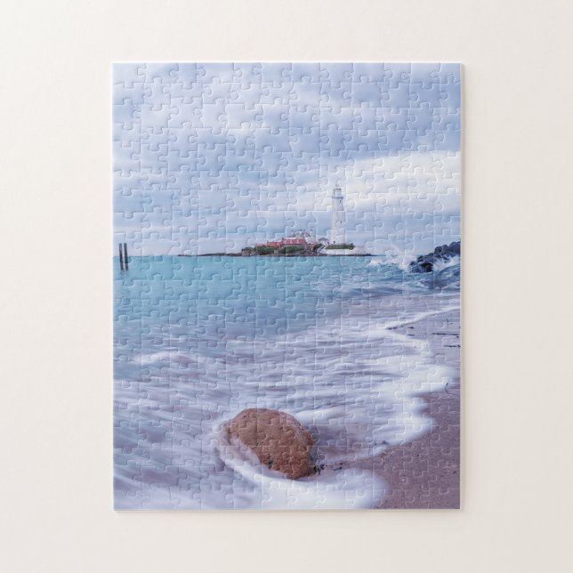 St Mary's Lighthouse Whitley Bay United Kingdom Jigsaw Puzzle (Vertical)