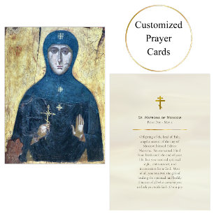 St. Matrona of Moscow Orthodox Prayer Card