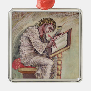 St. Matthew, from the Ebbo Gospels Metal Ornament