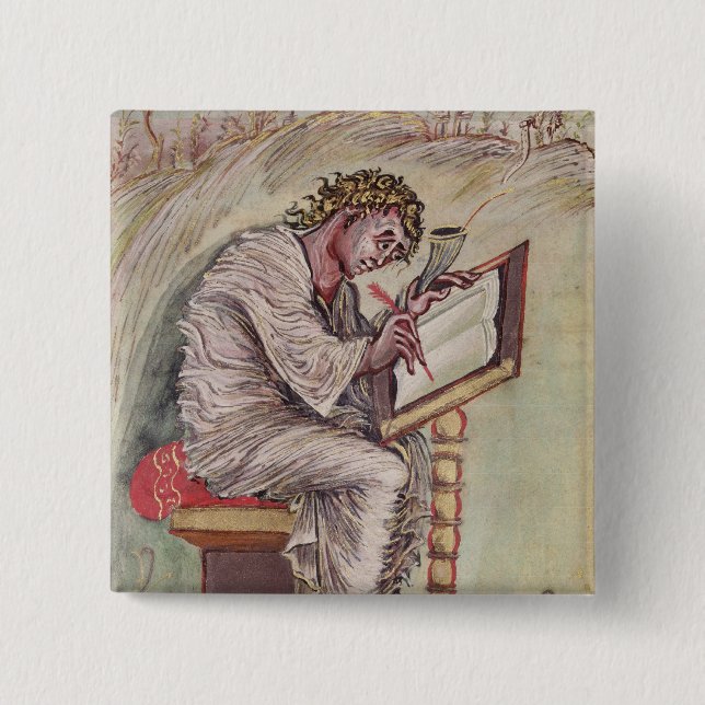 St. Matthew, from the Ebbo Gospels Pinback Button (Front)
