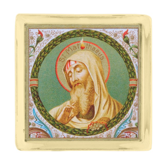 St. Matthew the Apostle (JMAS 08) Gold Finish Lapel Pin (Front)