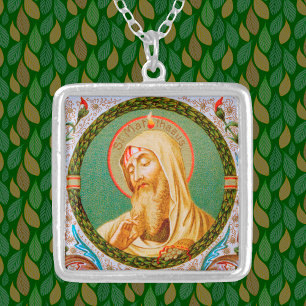 St. Matthew the Apostle (JMAS 08) Square Silver Plated Necklace