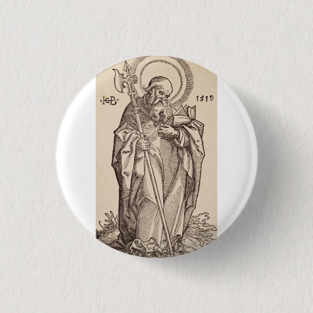 St. Matthew the Evangelist - Fine Art Reproduction Button (Front)