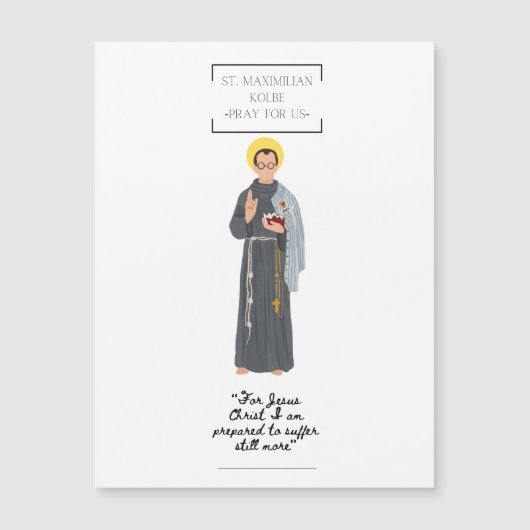St. Maximiliam Kolbe Magnetic Card (Front)