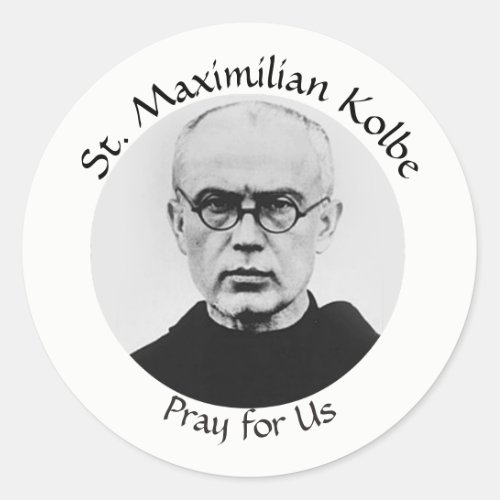 St Maximilian Kolbe Catholic Martyr Classic Round Sticker