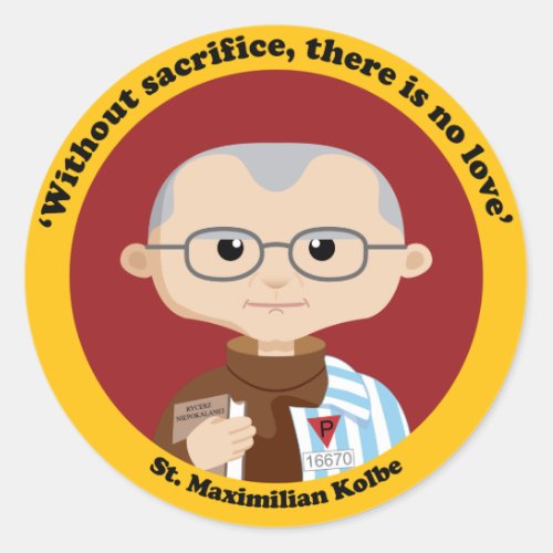 St Maximilian Kolbe Classic Round Sticker