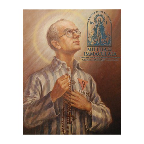 St Maximilian Kolbe Wood Wall Art