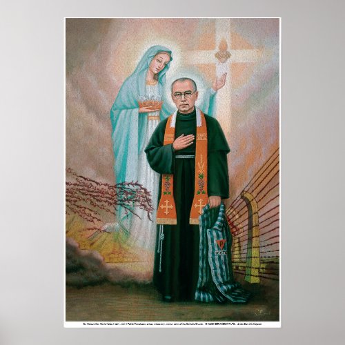 St Maximilian Maria Kolbe Martyr of Charity Poster