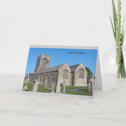 St Merryn Church Cornwall England Holiday Card