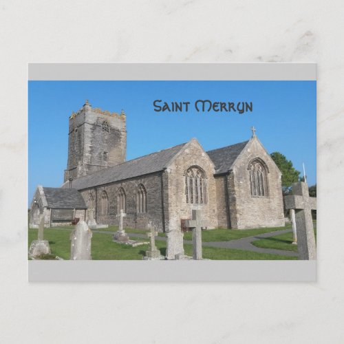 St Merryn Church Cornwall England Holiday Postcard