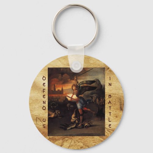 St Michael and the Dragon brown black Keychain