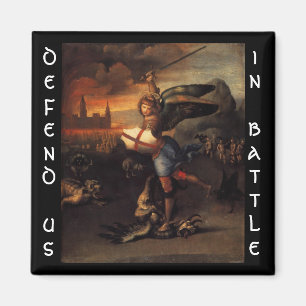 St Michael and the Dragon ,brown black Magnet