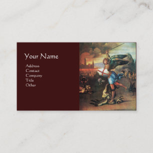 St Michael and the Dragon ,brown Business Card