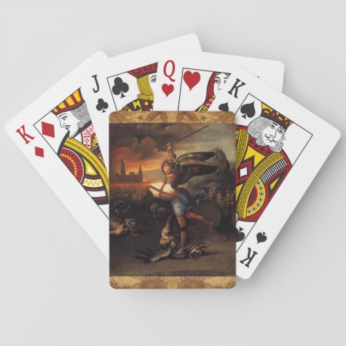 St MICHAEL AND THE DRAGON by Raffaello Sanzio Poker Cards
