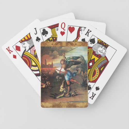 St MICHAEL AND THE DRAGON by Raphael Playing Cards
