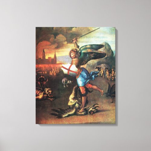 St MICHAEL AND THE DRAGON Canvas Print