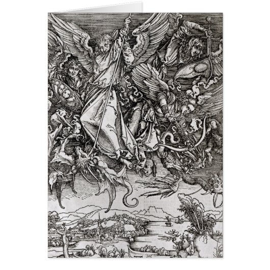 St. Michael and the Dragon, from a Latin Cards (Front)