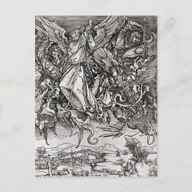 St. Michael and the Dragon, from a Latin Postcard (Front)