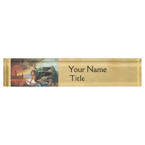 St Michael and the Dragon Parchment Nameplate