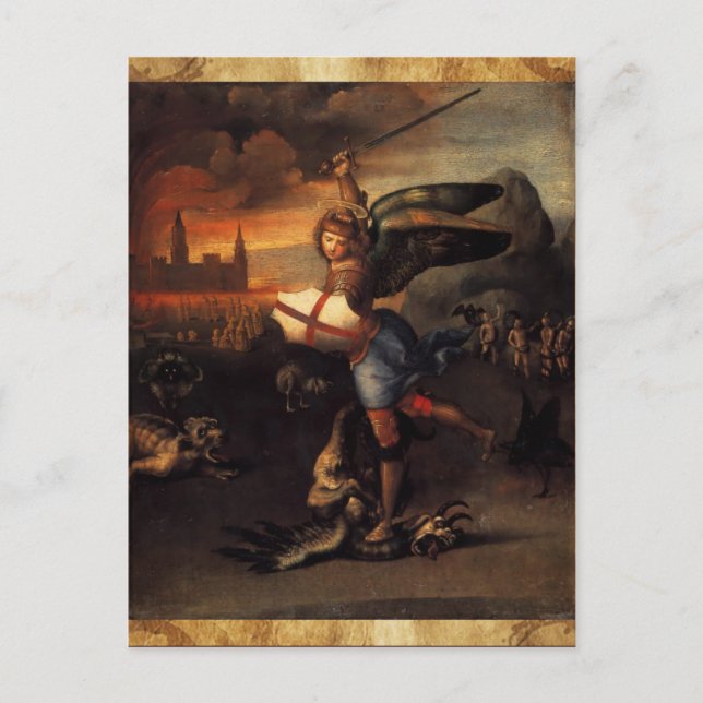 St Michael and the Dragon Postcard (Front)