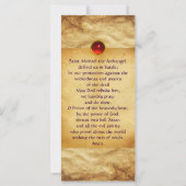 St Michael and the Dragon  Prayer Card (Back)