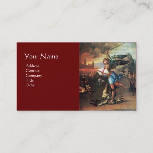 St Michael and the Dragon red Business Card