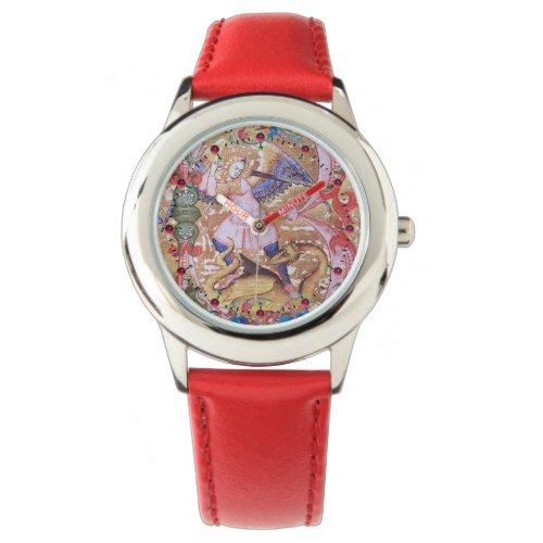 St Michael Archangel And Dragon Antique Floral Watch