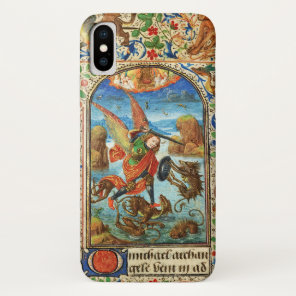ST. MICHAEL ARCHANGEL AND DRAGON Flemish Miniature iPhone XS Case