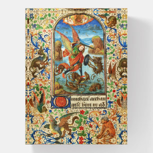 ST. MICHAEL ARCHANGEL AND DRAGON Flemish Miniature Paperweight