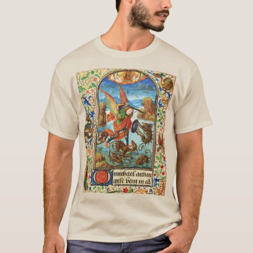 ST MICHAEL ARCHANGEL AND DRAGON Flemish Miniature T_Shirt