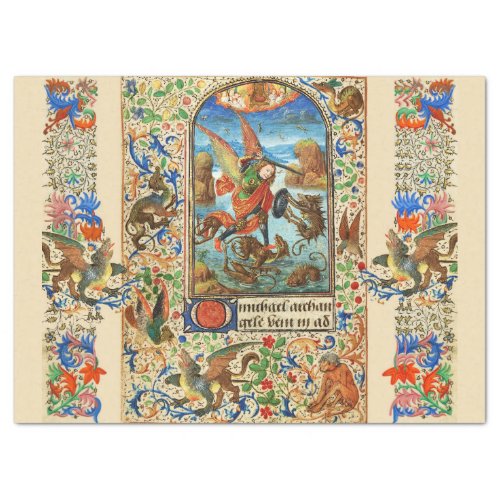 ST MICHAEL ARCHANGEL AND DRAGON Flemish Miniature Tissue Paper