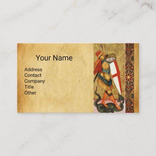 St Michael Archangel and Dragon Sienese  Business Card