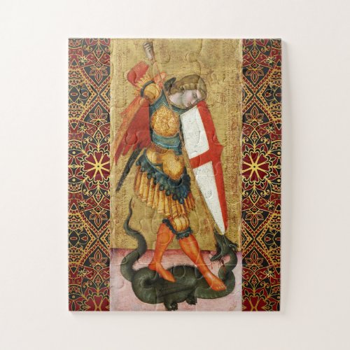 St Michael Archangel and Dragon Sienese  Jigsaw Puzzle