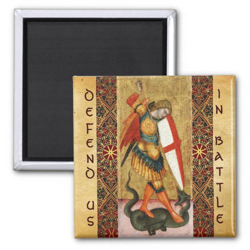 St Michael Archangel and Dragon Sienese Magnet