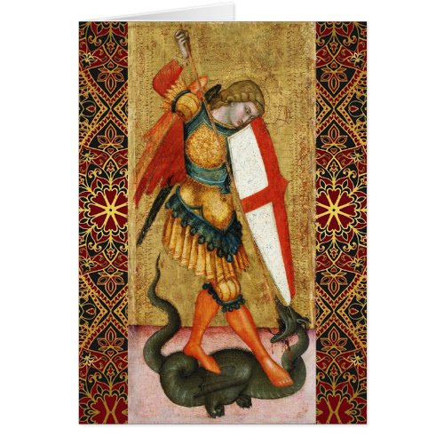 St Michael Archangel and Dragon Sienese Prayer