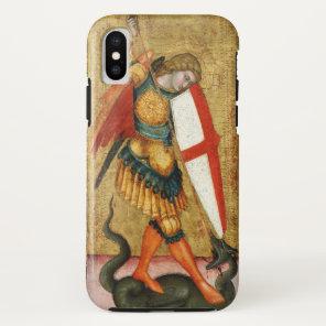 St. Michael Archangel and Dragon Sienese Prayer iPhone XS Case