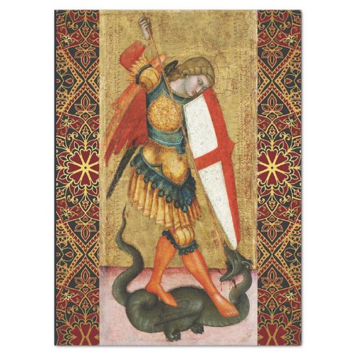 St Michael Archangel and Dragon Sienese Tissue Paper