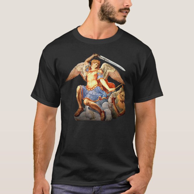 St Michael Archangel Angel Catholic T- Shirt 2 (Front)