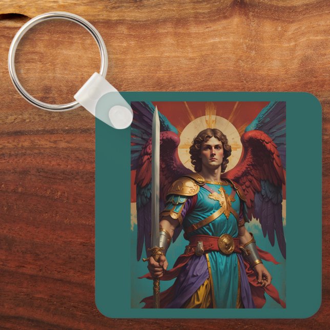 St Michael Archangel Keychain - Catholic Gift (Front)