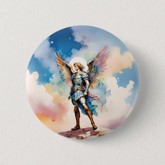 St Michael Archangel pin button