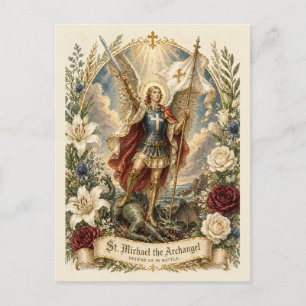 St Michael Archangel Prayer Defend us in Battle Postcard