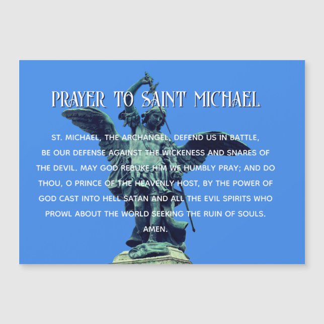 St Michael Archangel Prayer Magnetic card (Front)